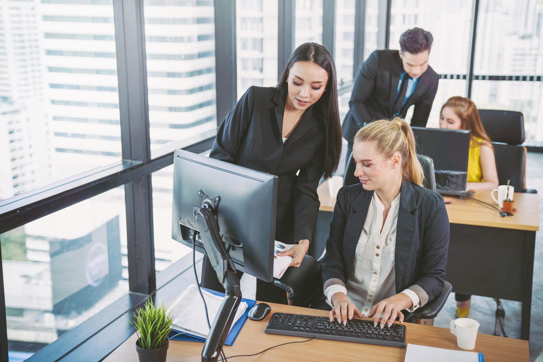 business support teamwork modern office